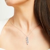 Thumbnail Image 2 of EFFY™ Collection Multi-Shape Aquamarine and 0.085 CT. T.W. Diamond Linear Pendant 14K White Gold