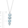 Thumbnail Image 2 of EFFY™ Collection Multi-Shape Aquamarine and 0.085 CT. T.W. Diamond Linear Pendant 14K White Gold