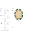 Thumbnail Image 2 of EFFY™ Collection Oval Opal, Emerald and 0.37 CT. T.W. Diamond Frame Earrings in 14K Gold