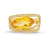 Thumbnail Image 4 of EFFY™ Collection Marquise-Cut Yellow Quartz Amethyst and 0.29 CT. T.W. Diamond Ring in 14K Gold