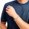Thumbnail Image 2 of Men's Blue Sapphire and 1.50 CT. T.W. Diamond Link Bracelet in Sterling Silver