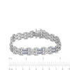 Thumbnail Image 4 of Men's Blue Sapphire and 1.50 CT. T.W. Diamond Link Bracelet in Sterling Silver