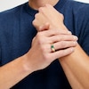 Thumbnail Image 2 of Men's Emerald-Cut Emerald and 0.12 CT. T.W. Diamond Collar Ring in 10K Gold