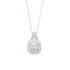 Thumbnail Image 0 of 1.25 CT. T.W. Certified Lab-Created Diamond and Aquamarine Frame Pendant in 10K White Gold (F/SI2)