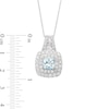1.25 CT. T.W. Certified Lab-Created Diamond and Aquamarine Frame Pendant in 10K White Gold (F/SI2)