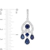1.00 CT. T.W. Certified Lab-Created Diamond and Sapphire Chandelier Earrings in 10K White Gold (F/SI2)