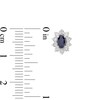 0.50 CT. T.W. Certified Lab-Created Diamond and Sapphire Frame Stud Earrings in 14K White Gold (F/SI2)