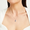 Thumbnail Image 2 of 0.75 CT. T.W. Certified Lab-Grown Diamond and Sapphire Frame Pendant in 10K White Gold (F/SI2)