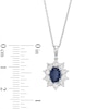 Thumbnail Image 3 of 0.75 CT. T.W. Certified Lab-Grown Diamond and Sapphire Frame Pendant in 10K White Gold (F/SI2)