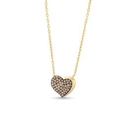 Godiva x Le Vian® 0.30 CT. T.W. Chocolate Diamond® Heart Pendant in 14K Honey Gold™ - 19&quot;