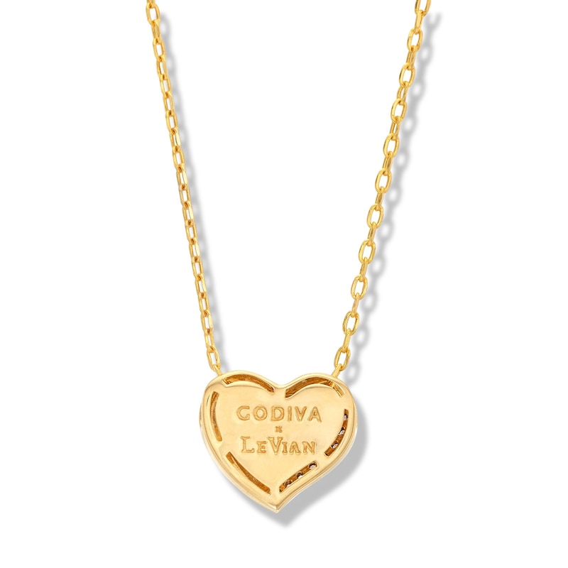 Main Image 3 of Godiva x Le Vian® 0.30 CT. T.W. Chocolate Diamond® Heart Pendant in 14K Honey Gold™ - 19"