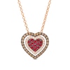 Thumbnail Image 1 of Le Vian® Passion Ruby™ and 0.38 CT. T.W. Diamond Heart Pendant in 14K Strawberry Gold™
