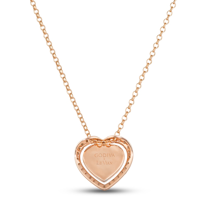 Main Image 3 of Le Vian® Passion Ruby™ and 0.38 CT. T.W. Diamond Heart Pendant in 14K Strawberry Gold™