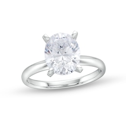 3.00 CT. Oval-Cut Certified Diamond Solitaire Engagement Ring in 14K White Gold (I/I1)