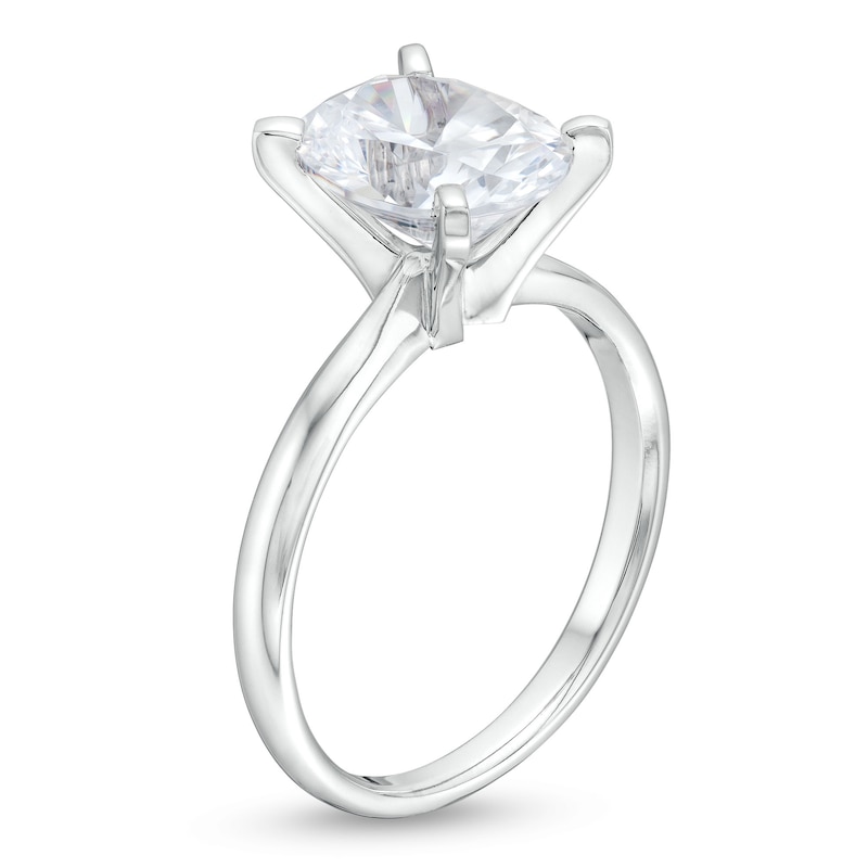 Main Image 3 of 3.00 CT. Oval-Cut Certified Diamond Solitaire Engagement Ring in 14K White Gold (I/I1)