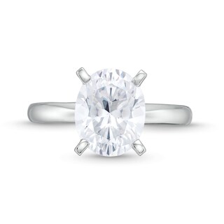 3.00 CT. Oval-Cut Certified Diamond Solitaire Engagement Ring in 14K White Gold (I/I1)