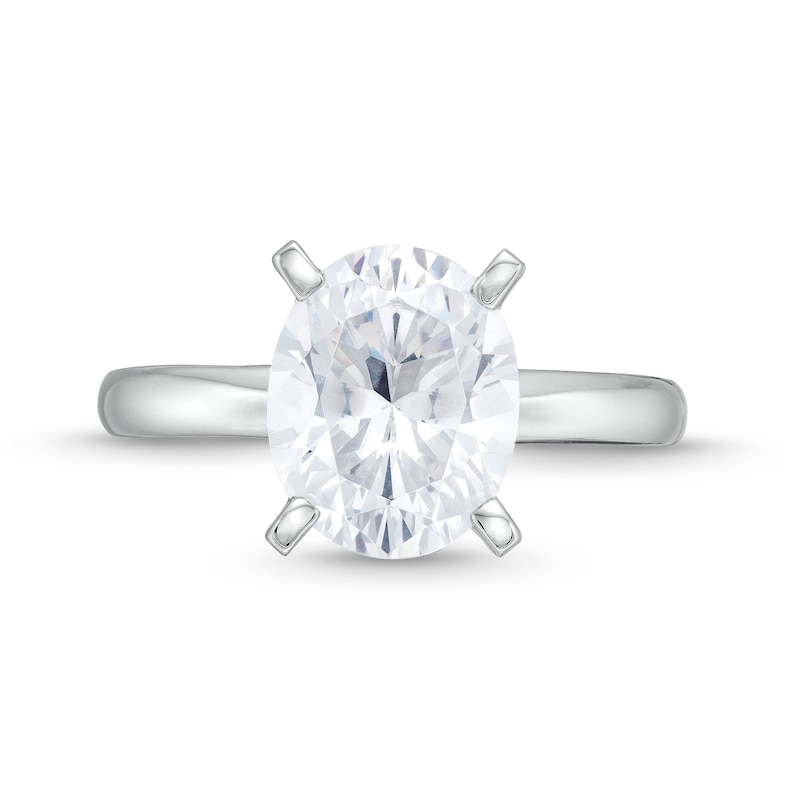 Main Image 4 of 3.00 CT. Oval-Cut Certified Diamond Solitaire Engagement Ring in 14K White Gold (I/I1)