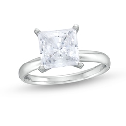 3.00 CT. Princess-Cut Certified Diamond Solitaire Engagement Ring in 14K White Gold (I/I1)