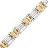 Thumbnail Image 0 of Men's 0.15 CT. T.W. Diamond Link Bracelet in Stainless Steel with Yellow Ion-Plate - 8.5"