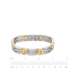 Thumbnail Image 4 of 0.15 CT. T.W. Diamond Link Bracelet in Stainless Steel with Yellow Ion-Plate - 8.5"