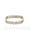 Thumbnail Image 3 of Men's 0.15 CT. T.W. Diamond Link Bracelet in Stainless Steel with Yellow Ion-Plate - 8.5"