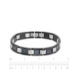 Men's Square Blue Carbon Fibre Link Bracelet in Stainless Steel with Black Ion-Plate