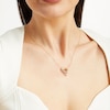 Thumbnail Image 2 of EFFY™ Collection Orange Quartz and 0.085 CT. T.W. Diamond Triangle Pendant 14K Gold