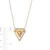 Thumbnail Image 4 of EFFY™ Collection Orange Quartz and 0.085 CT. T.W. Diamond Triangle Pendant 14K Gold