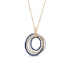 Thumbnail Image 0 of EFFY™ Collection Blue Sapphire and 0.18 CT. T.W. Diamond Loops Pendant 14K Gold