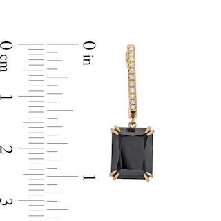 EFFY™ Collection Black Onyx and 0.085 CT. T.W. Diamond Drop Earrings in 14K Gold