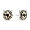 Thumbnail Image 1 of Disney Treasures Monsters, Inc. "Mike" Black Onyx and Peridot Eyeball Stud Earrings in Sterling Silver and 10K Yellow Gold
