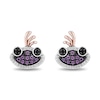 Thumbnail Image 1 of Disney Treasures Monsters, Inc. 0.10 CT. T.W. Black and White Diamond and Amethyst Randall Boggs Stud Earrings in Sterling Silver