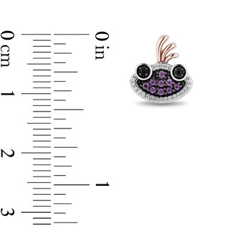 Disney Treasures Monsters, Inc. 0.10 CT. T.W. Black and White Diamond and Amethyst Randall Boggs Stud Earrings in Sterling Silver