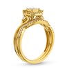 0.40 CT. T.W. Quad Princess-Cut Diamond Frame Twist Shank Bridal Set in 10K Gold