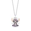Thumbnail Image 1 of Disney Treasures Lilo & Stitch Pink Sapphire, Amethyst and Diamond "Angel" Necklace in Sterling Silver and 10K Rose Gold