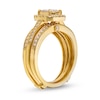 Thumbnail Image 2 of 0.75 CT. T.W. Quad Princess-Cut Diamond Frame Vintage-Style Bridal Set in 10K Gold