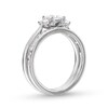 Thumbnail Image 2 of 1.33 CT. T.W. Princess-Cut Diamond Past Present Future® Three Stone Bridal Set in 14K White Gold