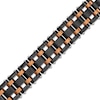 Thumbnail Image 1 of Men's Brick Link Bracelet in Stainless Steel with Black and Brown Ion-Plate - 8.25"