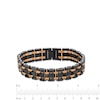 Thumbnail Image 4 of Men's Brick Link Bracelet in Stainless Steel with Black and Brown Ion-Plate - 8.25"