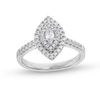 0.50 CT. T.W. Marquise Diamond Double Frame Engagement Ring in 14K White Gold
