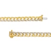 Thumbnail Image 3 of Men's 1.00 CT. T.W. Diamond Curb Chain Bracelet in Hollow 10K Gold - 8.5"
