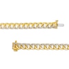 Thumbnail Image 2 of Men's 1.00 CT. T.W. Diamond Curb Chain Bracelet in Hollow 10K Gold - 8.5"