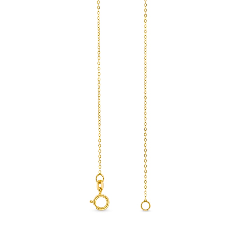 Main Image 3 of Heart Dangle Station Necklace in Solid 10K Gold