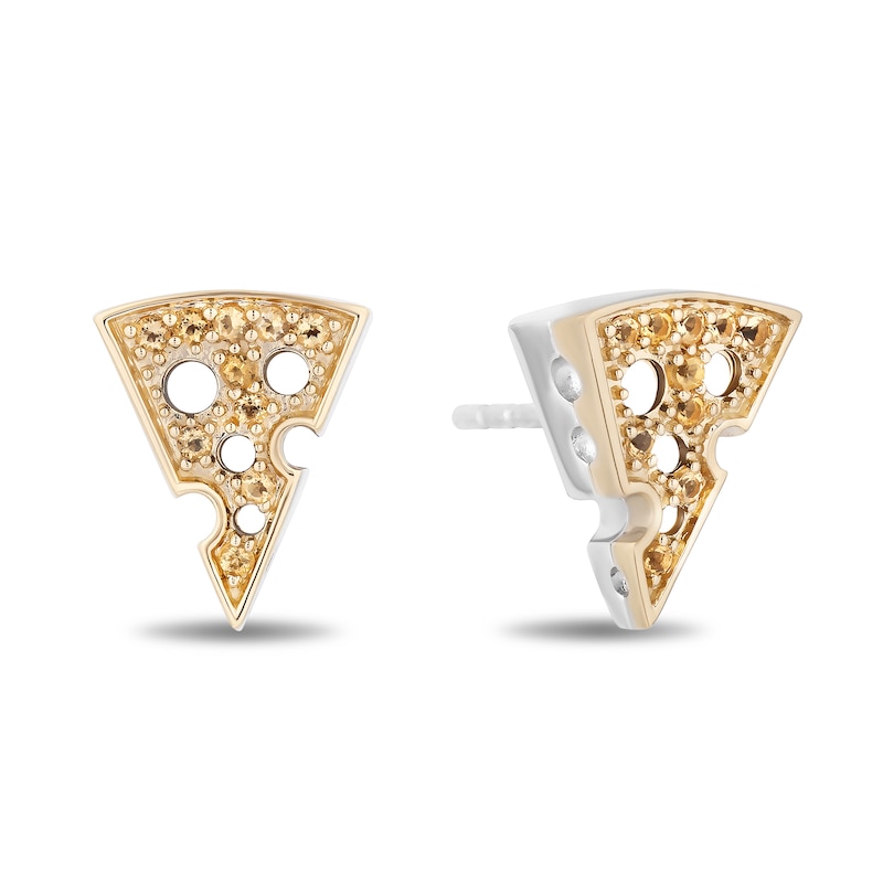 Main Image 2 of Disney Treasures Ratatouille Citrine Swiss Cheese Earrings in Sterling Silver and 10K Gold