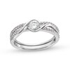 Thumbnail Image 0 of Canadian Certified Centre Diamond 0.58 CT. T.W. Bypass Frame Split Shank Engagement Ring in 14K White Gold (I/I2)