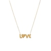 Thumbnail Image 0 of Textured "LOVE" Necklace in Solid 10K Gold