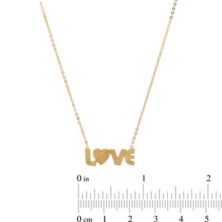 Textured "LOVE" Necklace in Solid 10K Gold