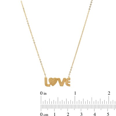 Textured "LOVE" Necklace in Solid 10K Gold