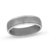 Thumbnail Image 1 of Men's 6.0mm Satin Textured Stepped Edge Comfort Fit Wedding Band in Tantalum