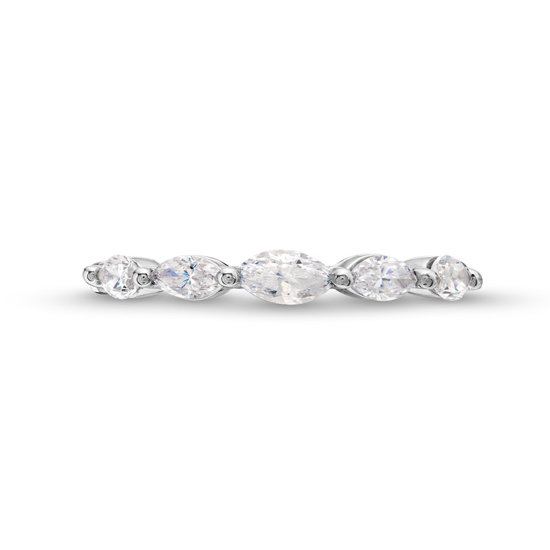 1.00 CT. T.W. Marquise-Cut Certified Lab-Created Diamond Five Stone Band in 14K White Gold (F/SI2)|Peoples Jewellers